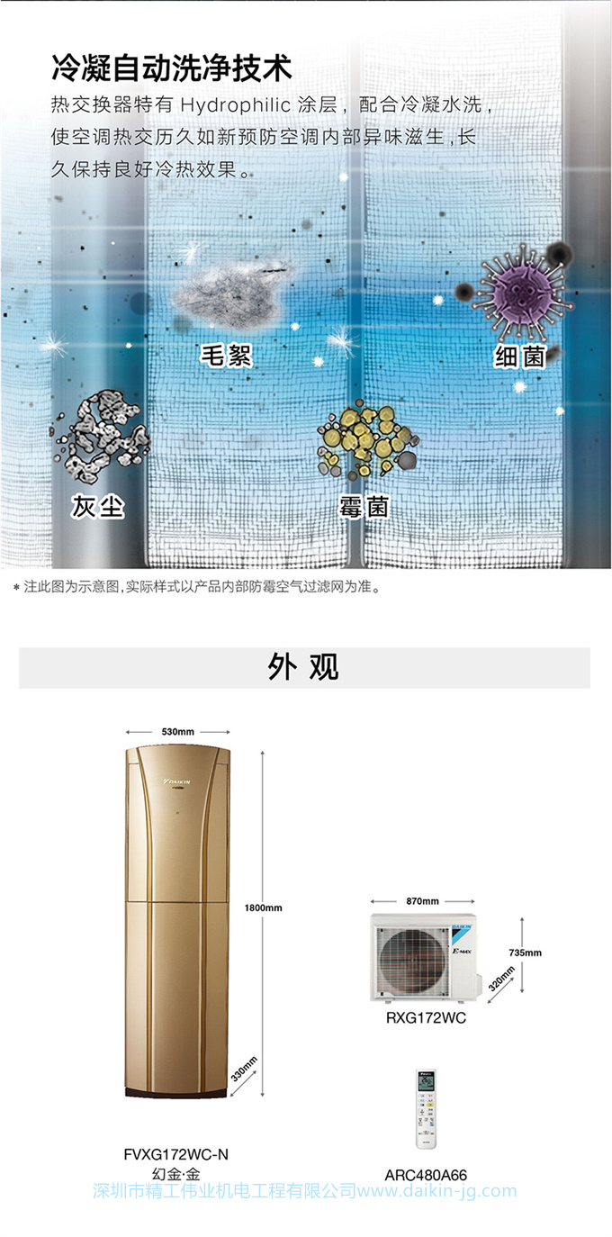 Daikin/大金FTCR236WC-W1+FVXG172WC-W變頻冷暖家用空調(diào)組合套裝(圖11)