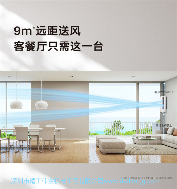 Daikin/大金FKXW150WAC-W變頻1級冷暖2匹空調(diào)家用柜機(jī)懸角式客廳(圖9)